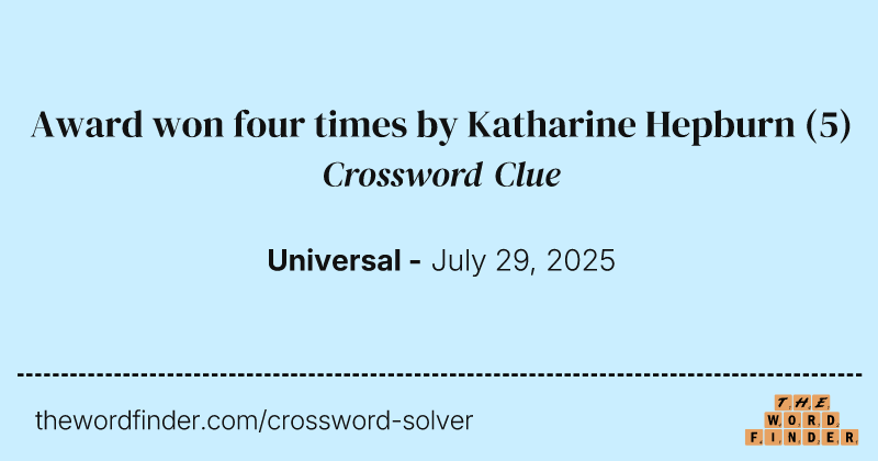 Award won four times by Katharine Hepburn crossword clue image