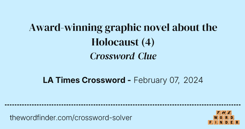 Award-winning graphic novel about the Holocaust crossword clue image