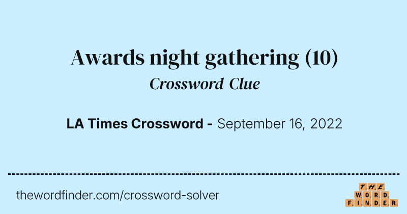 Awards night gathering crossword clue image