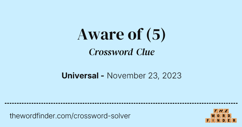Aware of crossword clue image