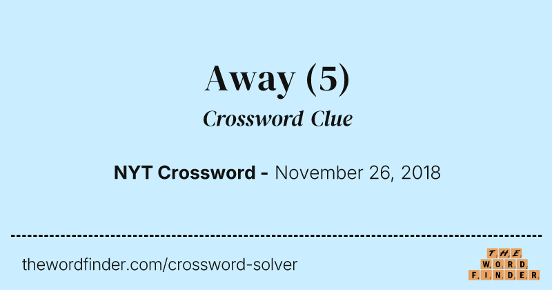 Away crossword clue image