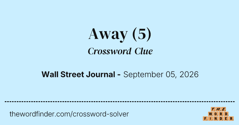 Away crossword clue image