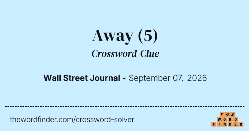 Away crossword clue image