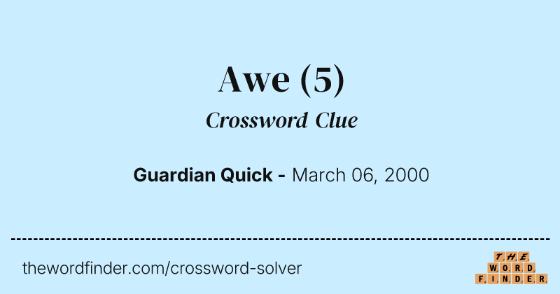 Awe crossword clue image