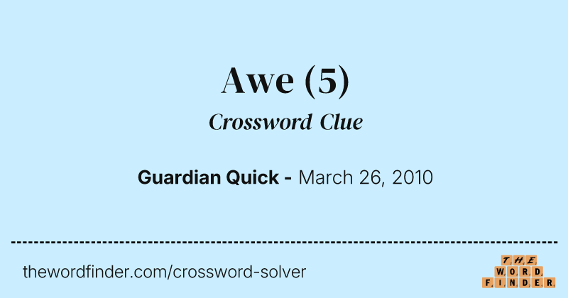 Awe crossword clue image