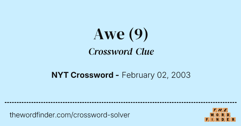 Awe crossword clue image