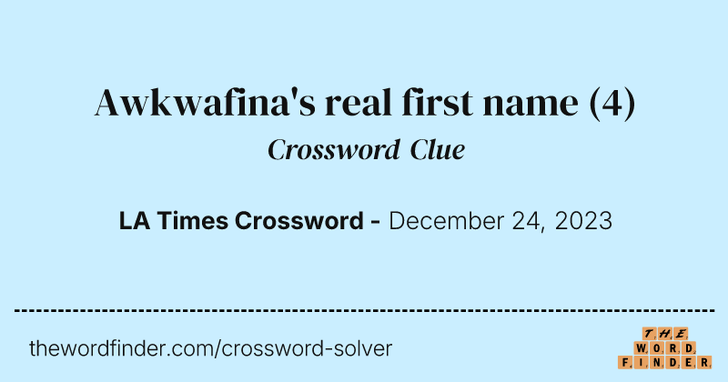 Awkwafina's real first name crossword clue image