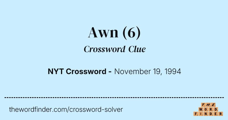 Awn crossword clue image