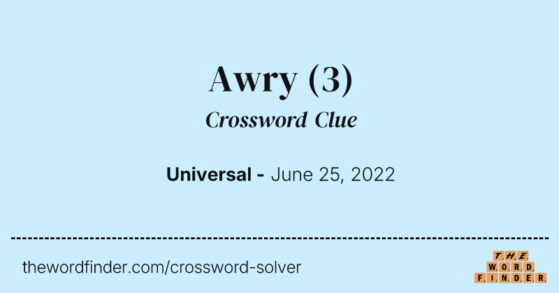Awry crossword clue image