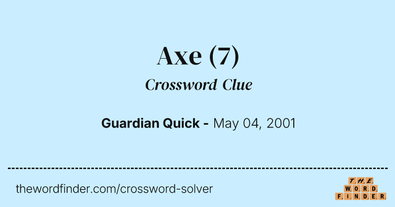 Axe crossword clue image