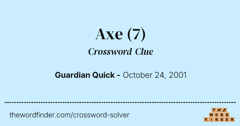 Axe crossword clue image