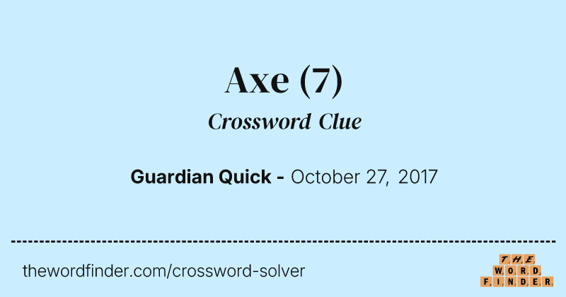 Axe crossword clue image