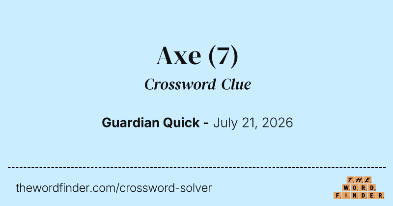 Axe crossword clue image
