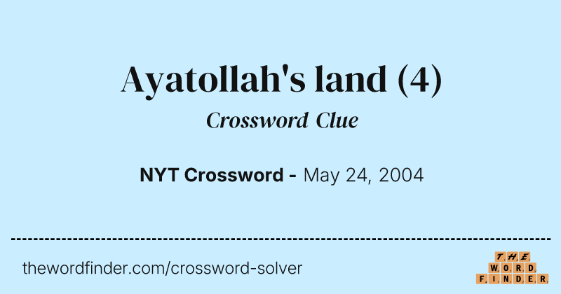Ayatollah's land crossword clue image