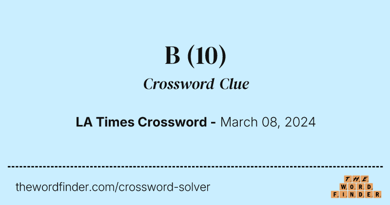 B crossword clue image