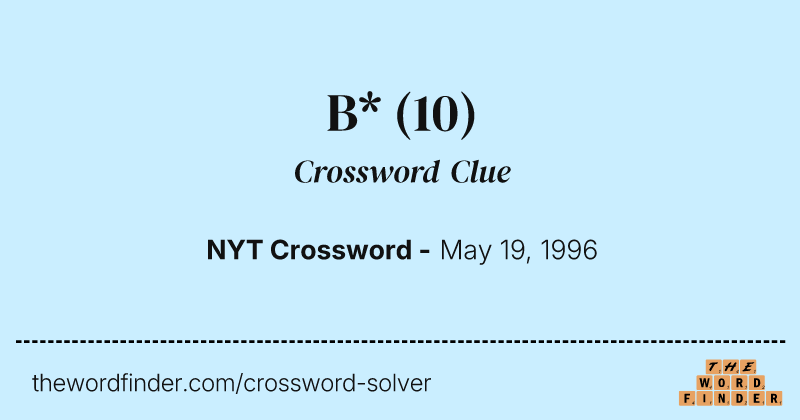 B* crossword clue image