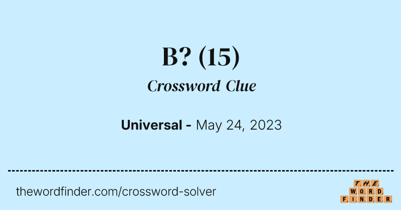 B? crossword clue image