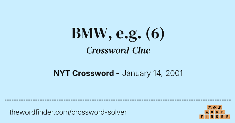 BMW, e.g. crossword clue image
