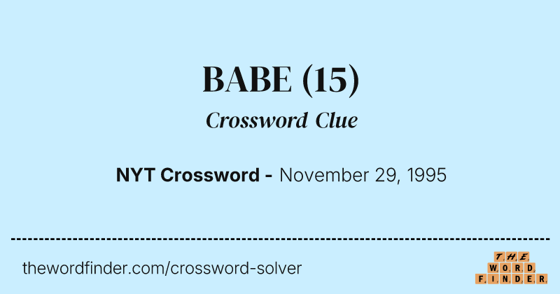 BABE crossword clue image