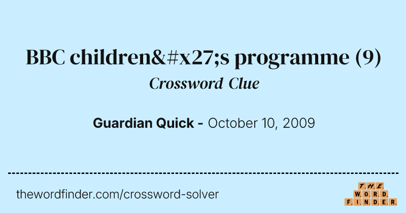 BBC children's programme crossword clue image