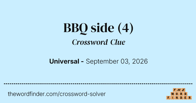 BBQ side crossword clue image