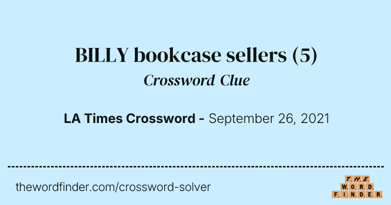 BILLY bookcase sellers crossword clue image