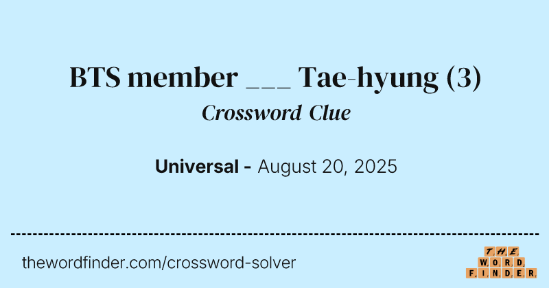 BTS member ___ Tae-hyung crossword clue image