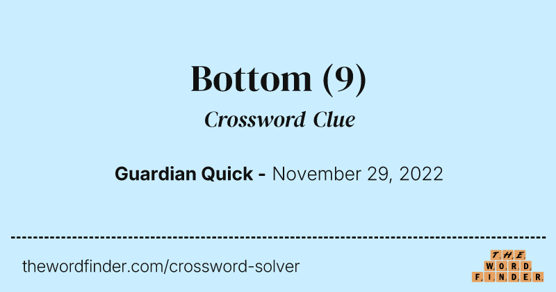 Bottom crossword clue image