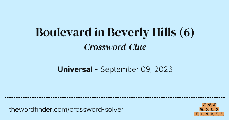 Boulevard in Beverly Hills crossword clue image