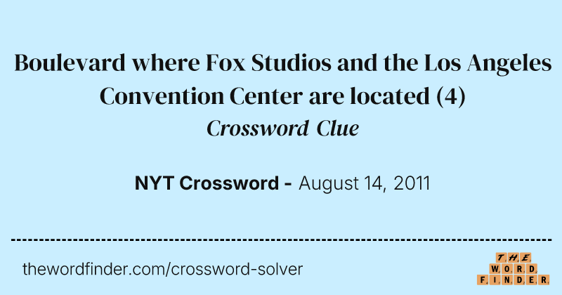 Boulevard where Fox Studios and the Los Angeles Convention Center are located crossword clue image