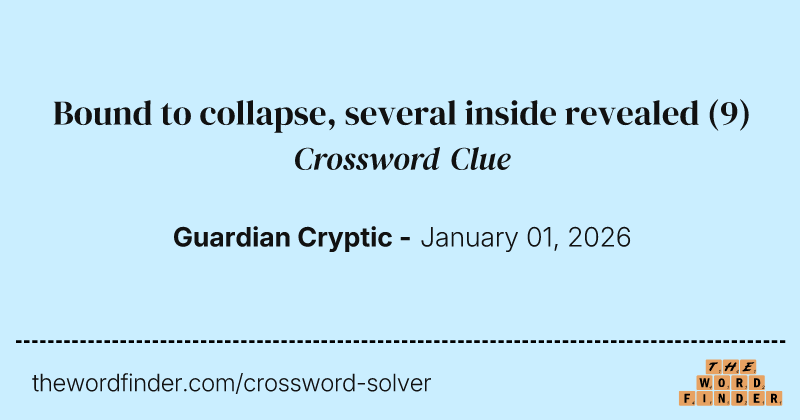 Bound to collapse, several inside revealed crossword clue image
