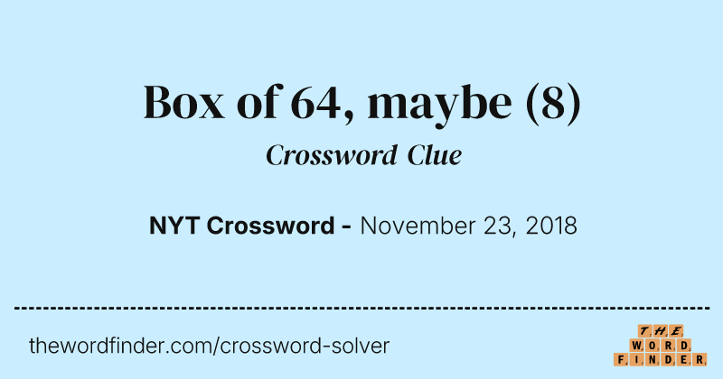 Box of 64, maybe crossword clue image