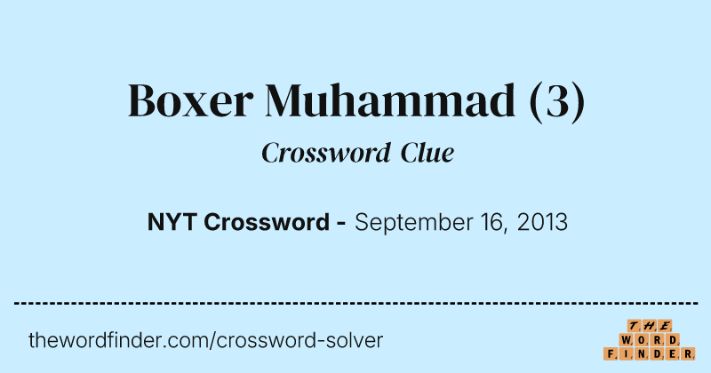 Boxer Muhammad crossword clue image