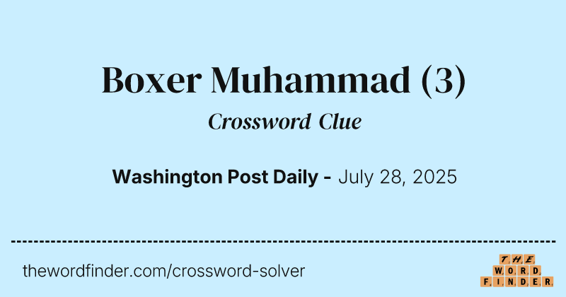 Boxer Muhammad crossword clue image