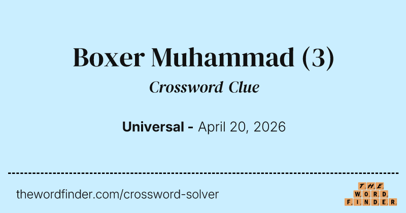 Boxer Muhammad crossword clue image