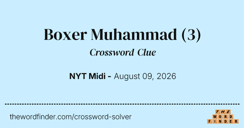 Boxer Muhammad crossword clue image