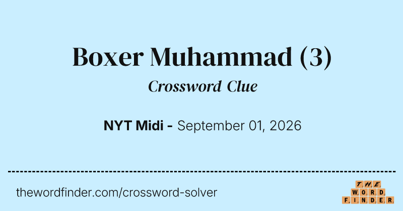 Boxer Muhammad crossword clue image