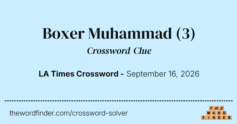 Boxer Muhammad crossword clue image