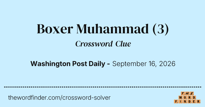 Boxer Muhammad crossword clue image
