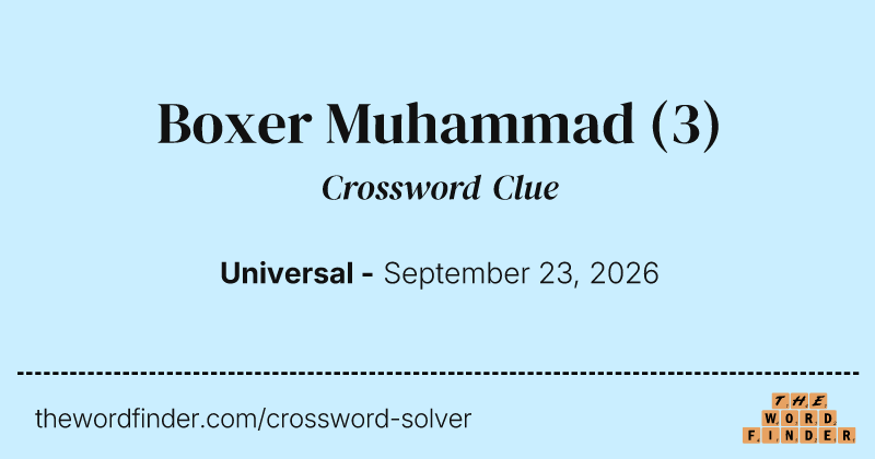 Boxer Muhammad crossword clue image