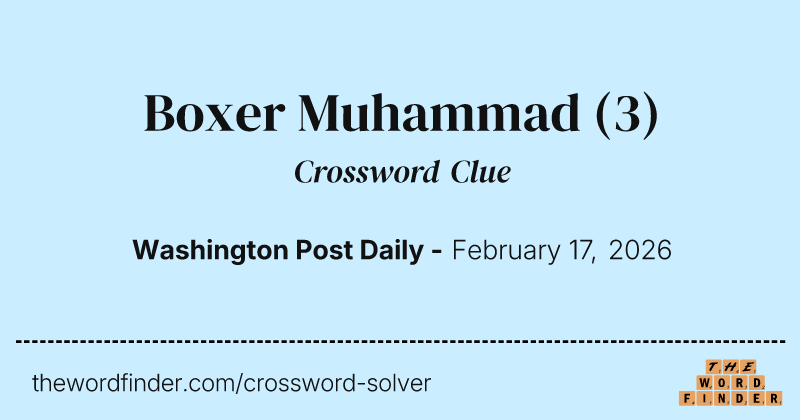Boxer Muhammad crossword clue image