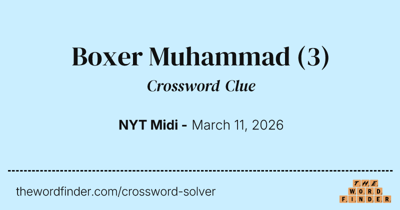 Boxer Muhammad crossword clue image