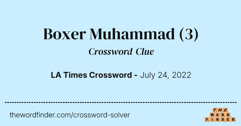 Boxer Muhammad crossword clue image