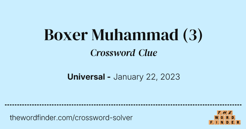 Boxer Muhammad crossword clue image