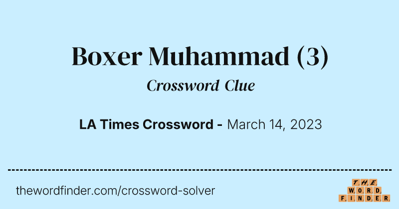 Boxer Muhammad crossword clue image