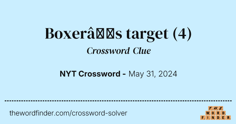 Boxer’s target crossword clue image