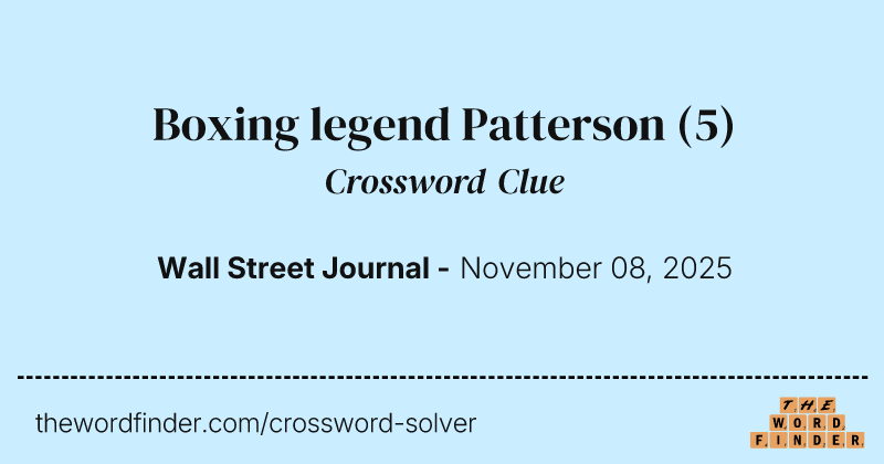 Boxing legend Patterson crossword clue image