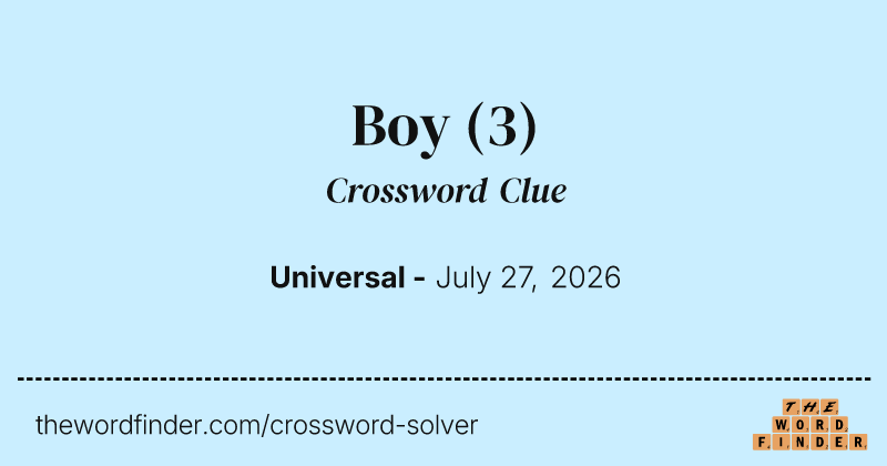 Boy crossword clue image