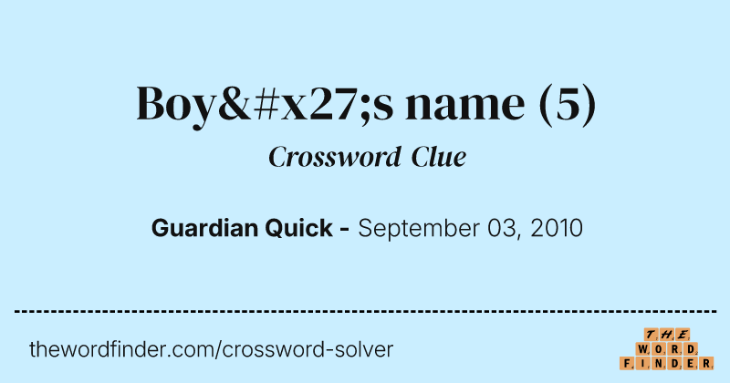 Boy's name crossword clue image