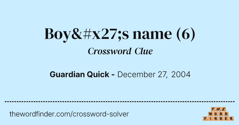 Boy's name crossword clue image